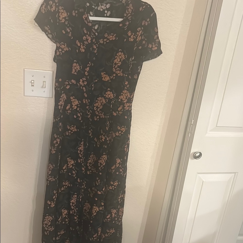 Floral Black and Pink Zara  Dress